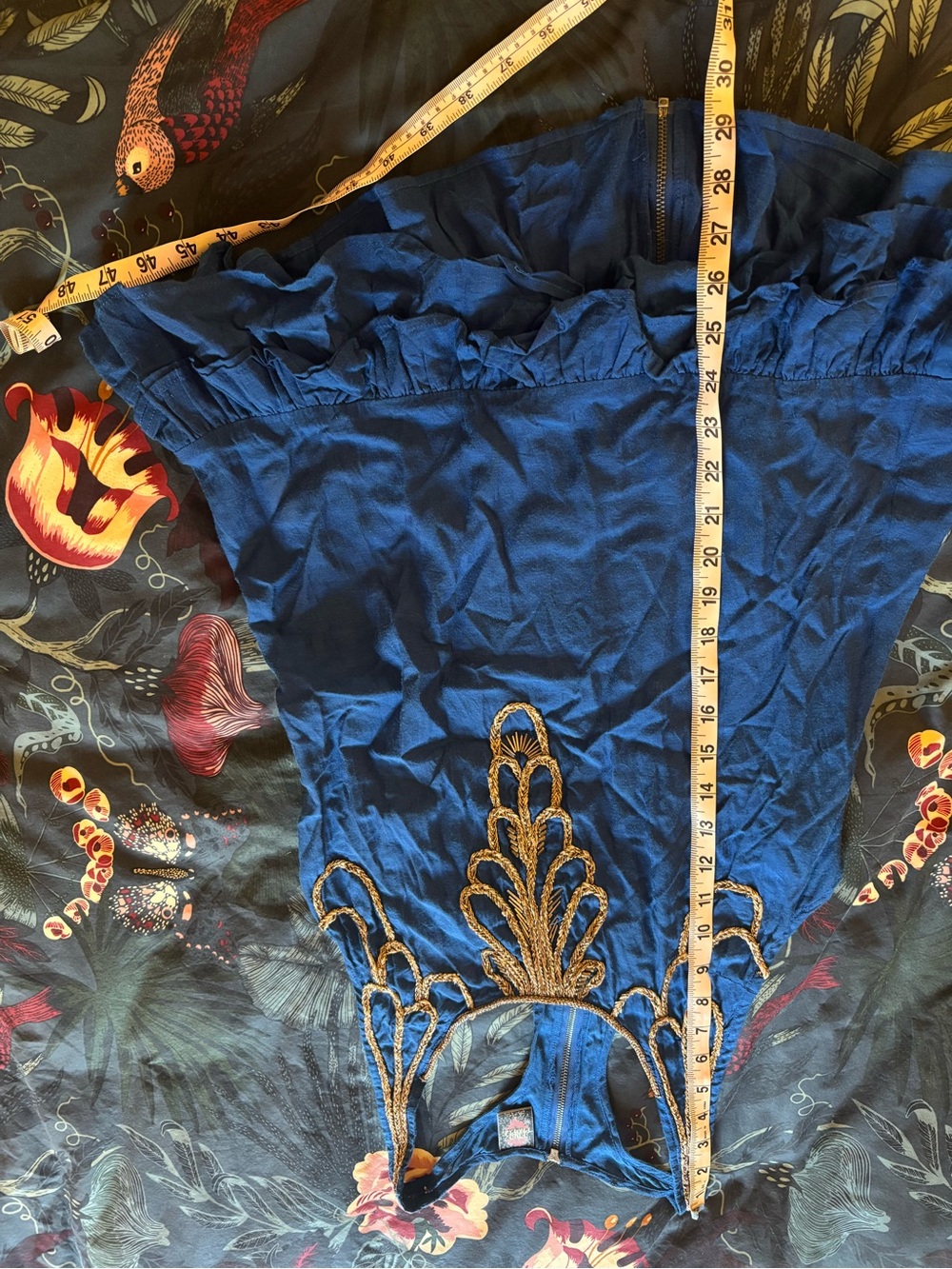 Free People Blue and Gold Beaded Top - Picture 6 of 6